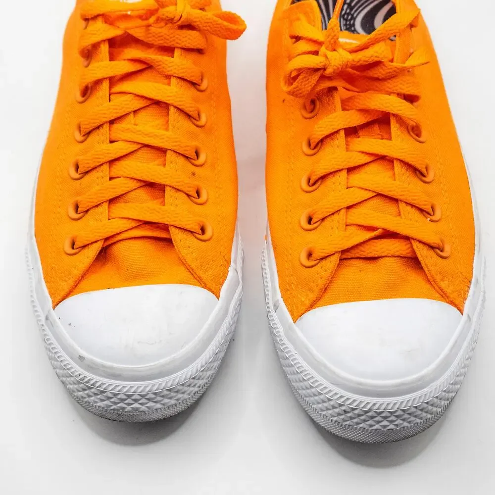 Converse Sneakers Size 10.5M 12.5W Orange Low Top Space Graphic Retro